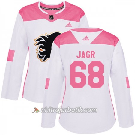 Dame Ishockey Calgary Flames Tröja Jaromir Jagr 68 Adidas 2017-2018 Vit Rosa Fashion Authentic Dame Ishockey Calgary Flames Tröja Jaromir Jagr 68 Adidas 2017-2018 Vit Rosa Fashion Authentic